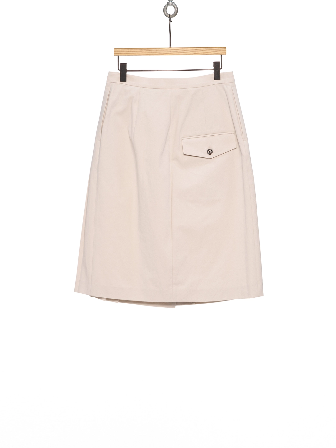 푸쉬버튼 SS26 LIGHT BEIGE ASYMMETRIC PLEATED WRAP SKIRT 상품 이미지 3