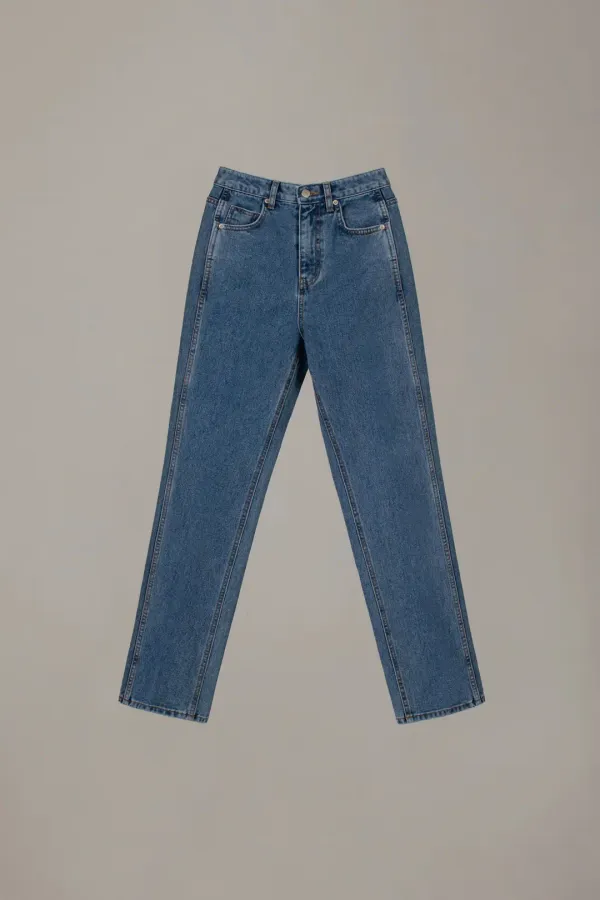 CREASE LINE STRAIGHT DENIM_MEDIUM BLUE