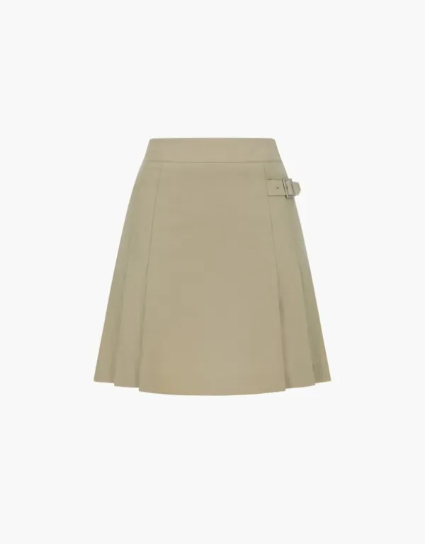cotton pleats skirt - beige