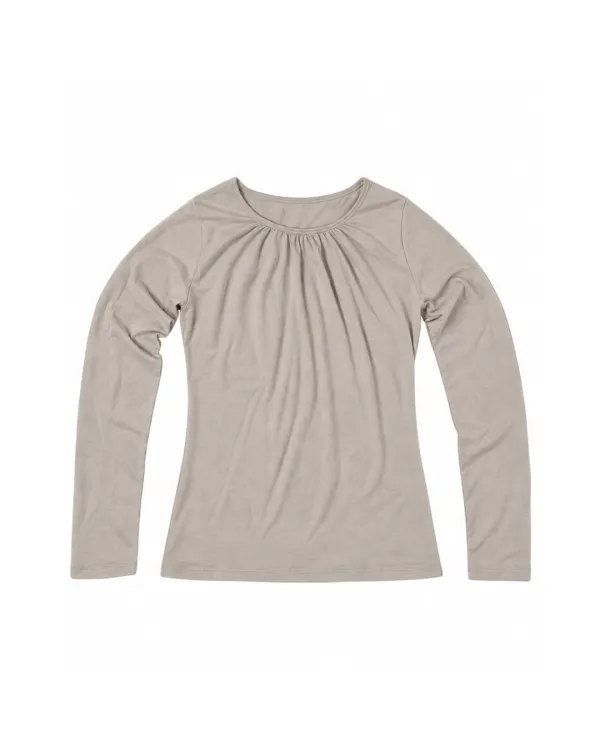 Shirring Modal Tee_Oatmeal