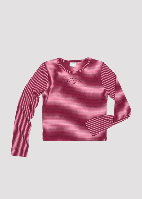 LONG SLEEVE SLIM T SHIRT WE LOVE RASPBERRY STRIPE