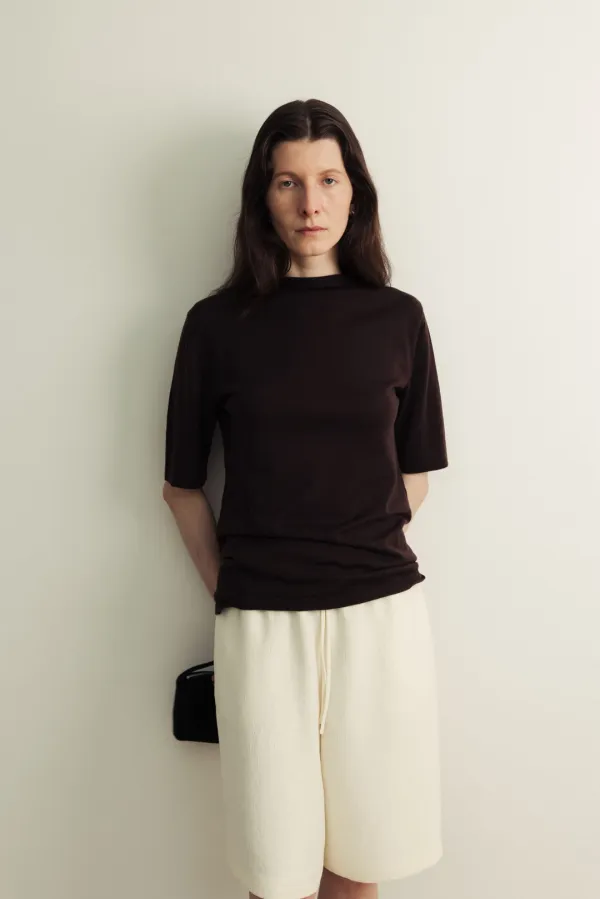 Refined wool tencel Knit _brown