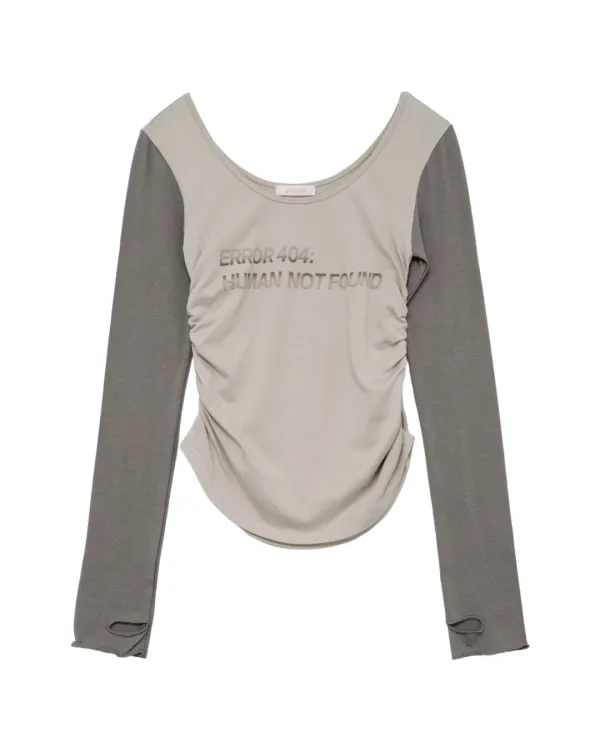 Error 404 Shirring Warmer Top (Light Gray)