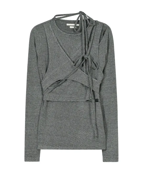 Layered Strap Top [Gray]