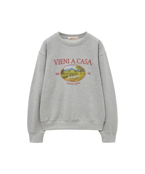 A3554 VIENI A CASA heritage 스웨트 셔츠_Melange gray