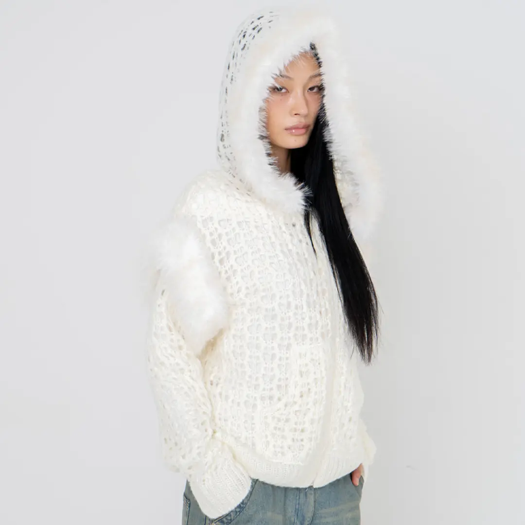 2000아카이브 SNOWY FUR CARDIGAN (IVORY) 상품 이미지 2