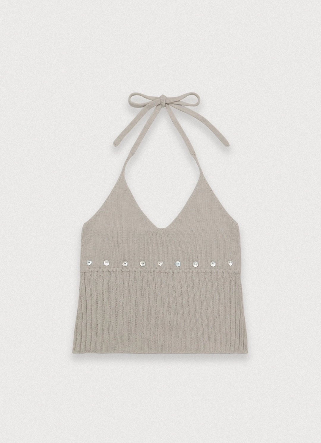 포에토 [2nd/restock] Button halter knit sleeveless - oatmeal 상품 이미지 1