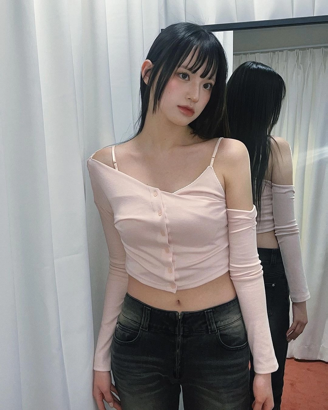 낫유어로즈 @juuuhanaYui cardigan set (Pink) 상품 이미지 1