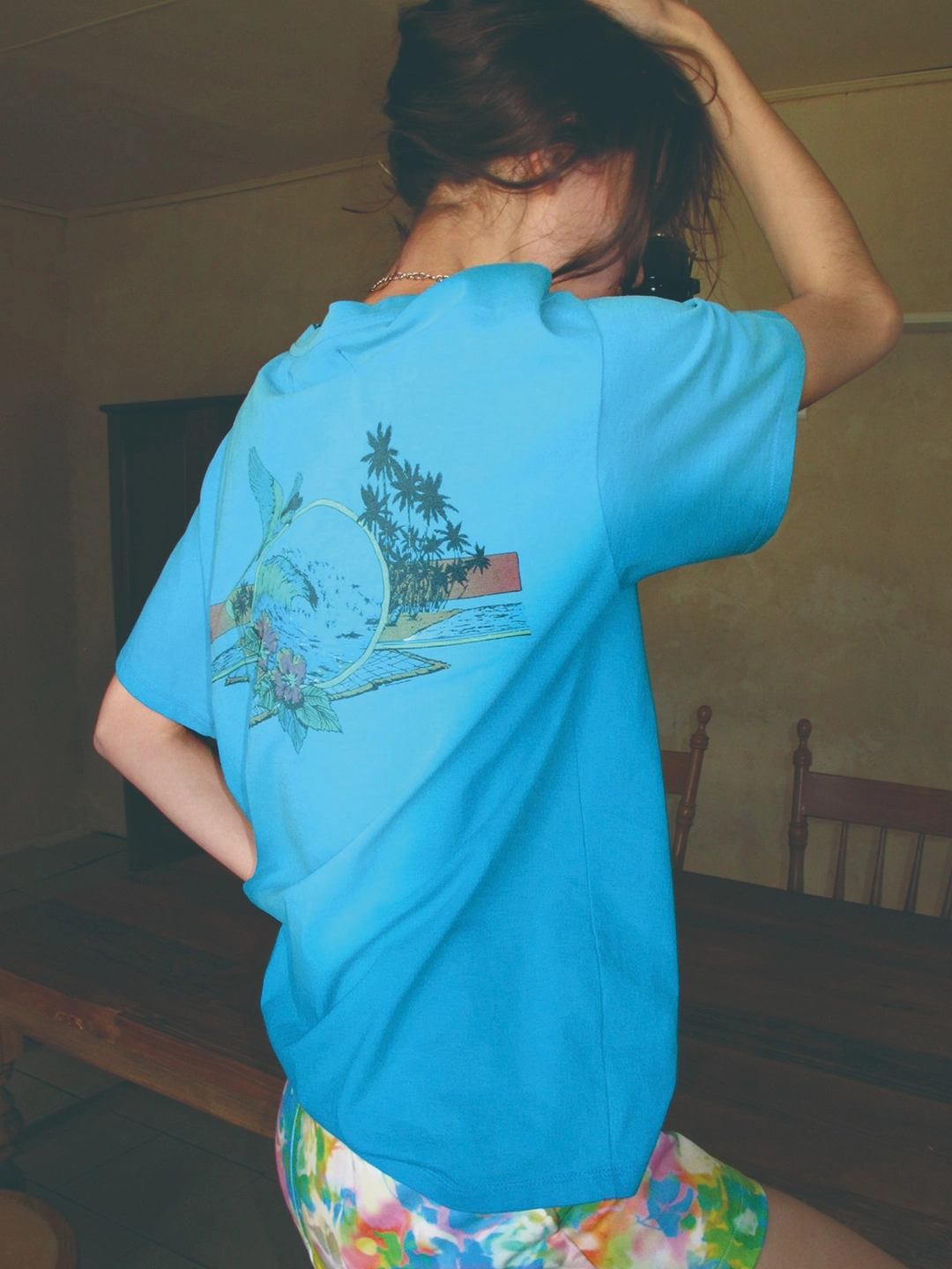 센토르 HAWAIIAN HALF SLEEVE T-SHIRT_BLUE 상품 이미지 1