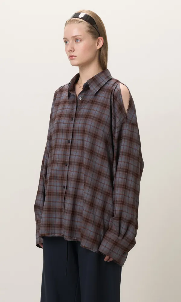 Open Shoulder Shirts_Brown