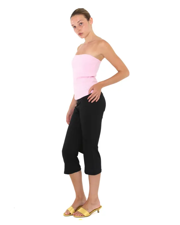 POINTELLE TUBE TOP, BABY PINK