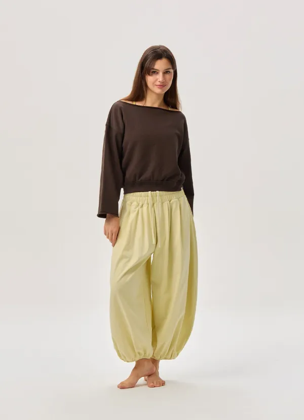Off-shoulder sweat top_Coffee Bean