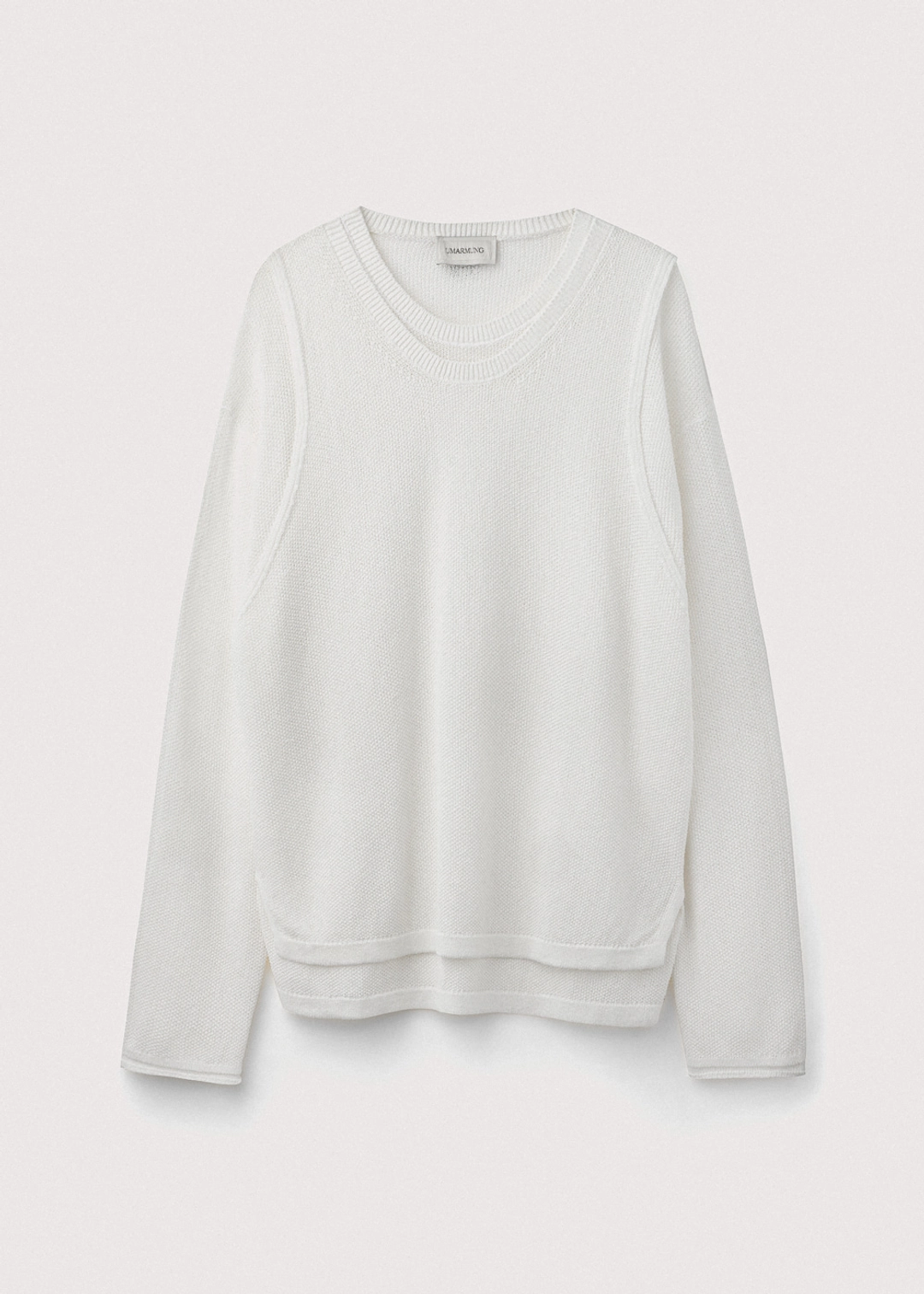 우마뭉 Japanese paper yarn vest layered pullover_Bone 상품 이미지 3
