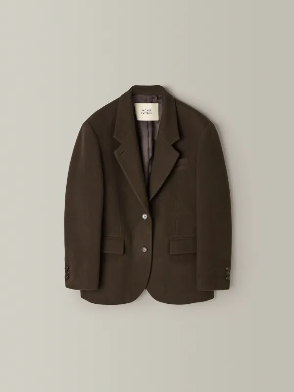 캐시미어 블레이저 코트_dark brown