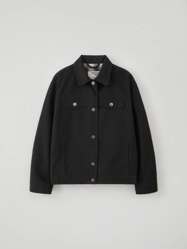 Cotton Trucker Jacket(Black)