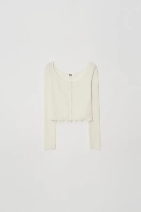 Sheer Embroidery Knit Cardigan (Ivory)