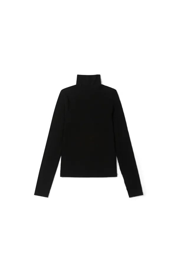 Wool turtleneck top_black