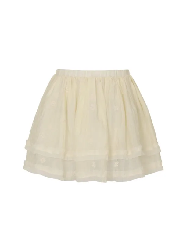 Double Chiffon Layered Skirt (Ivory)