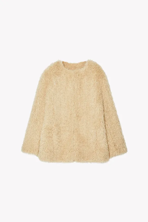 Ines Fur Half Coat (Beige)