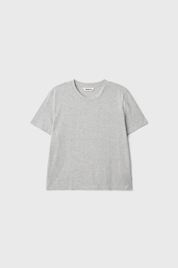 Organic Short T-Shirt (Melange Gray)
