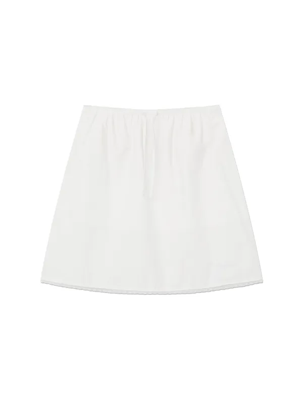 G CLASSIC LACE-UP MIDI SKIRT (WHITE)