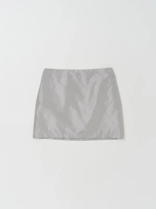 AURORA SILK MINI SKIRT IN SILVER