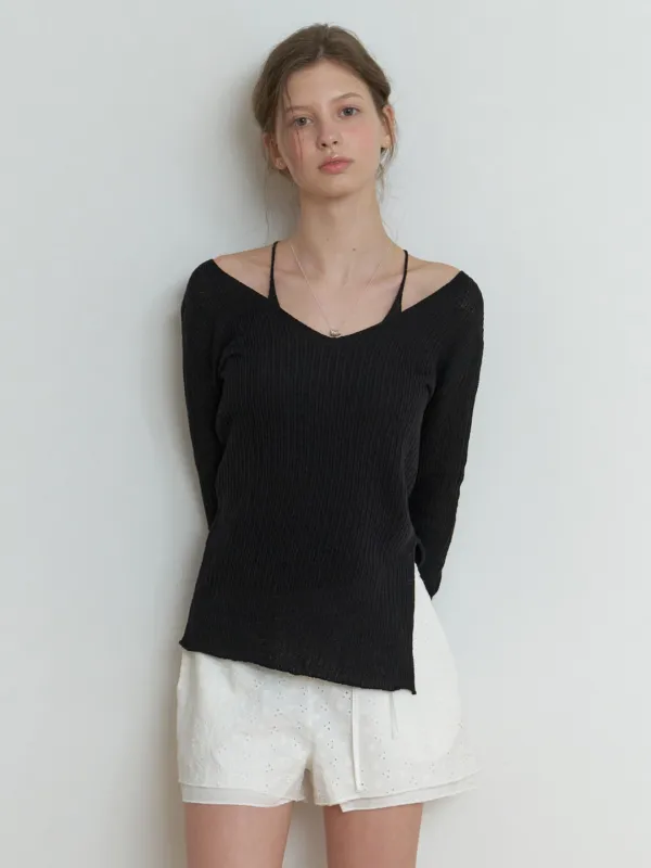 Slony v slit knit (black)