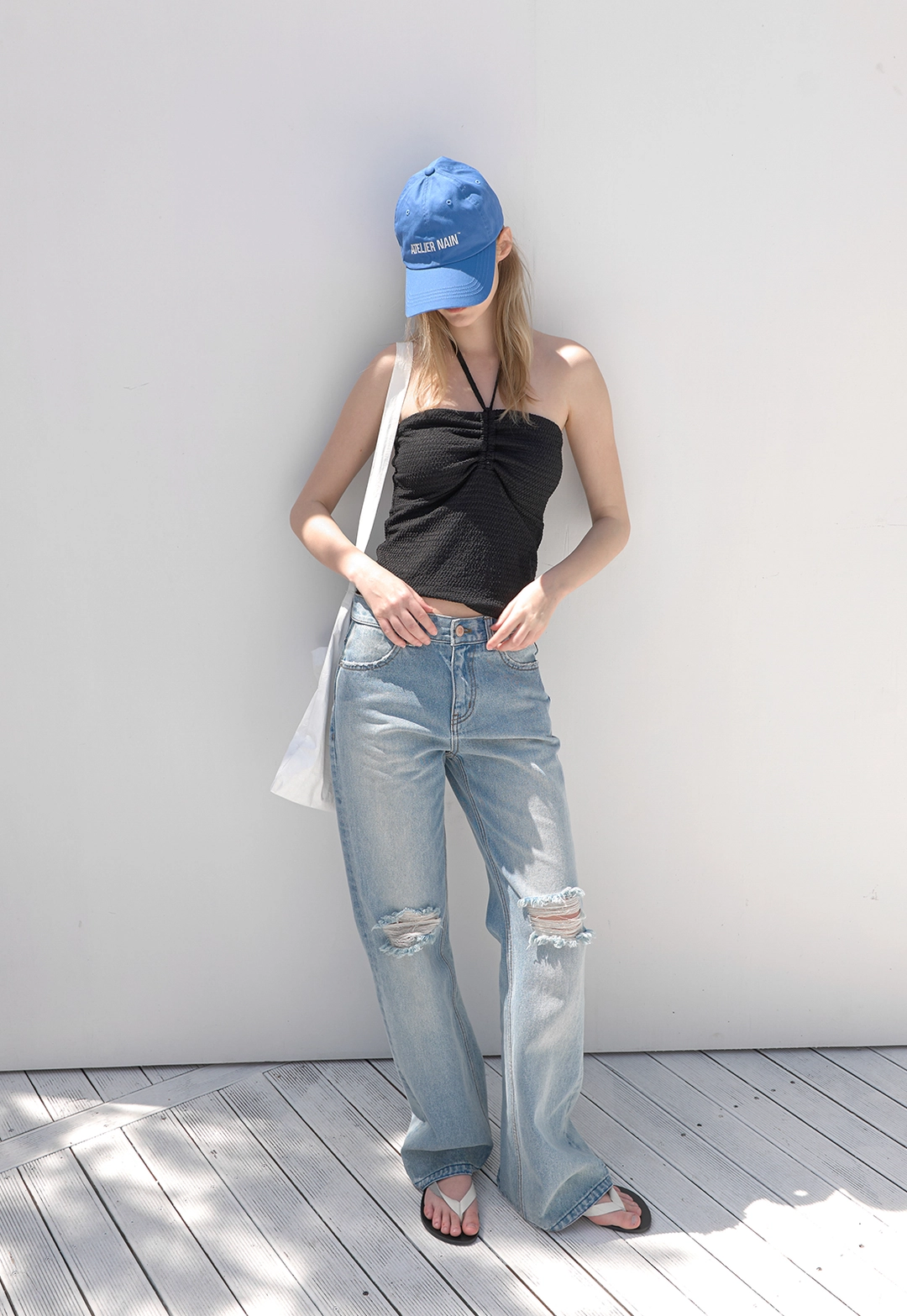 아뜰리에 나인 (SW-833)CREASE STRING SWIM TUBE TOP 상품 이미지 3