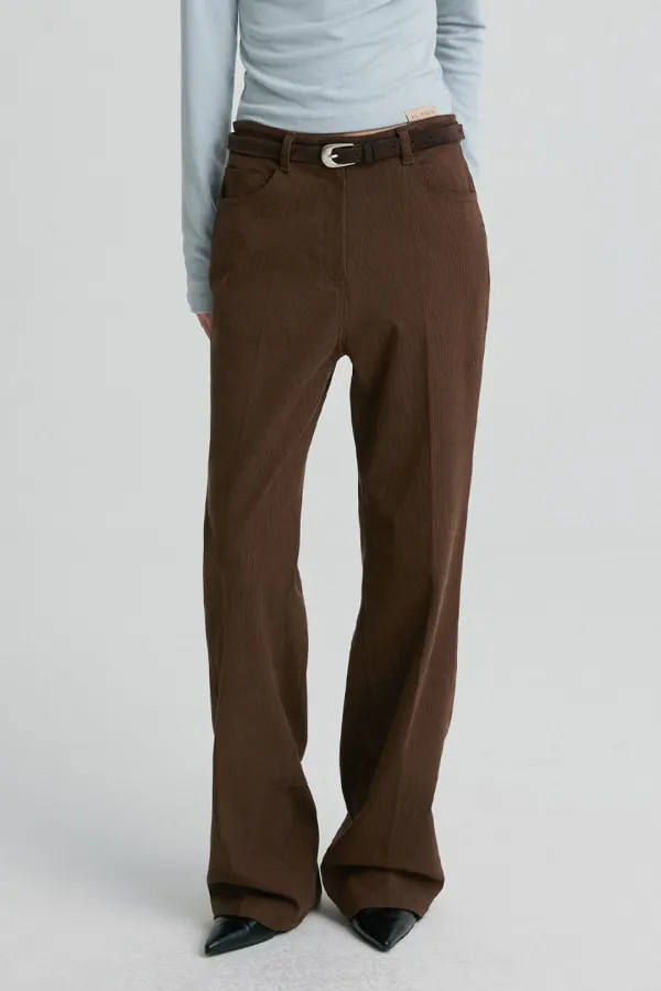 CORDUROY BOOTCUT TROUSERS CAMEL BROWN
