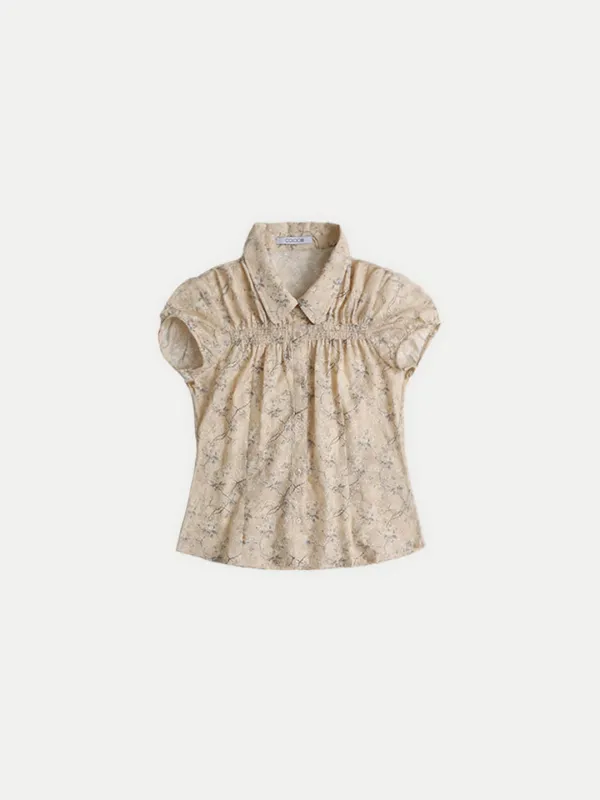 ✲2ND GIRLY EMBROIDERY BLOUSE VINTAGE APRICOT