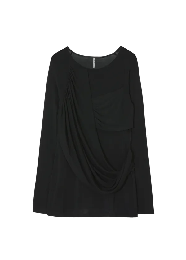 SOFT DRAPING T, BLACK