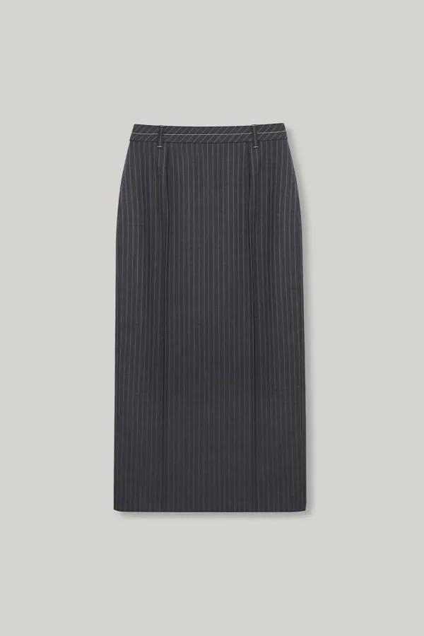 Coupe Wool Stripe Skirt