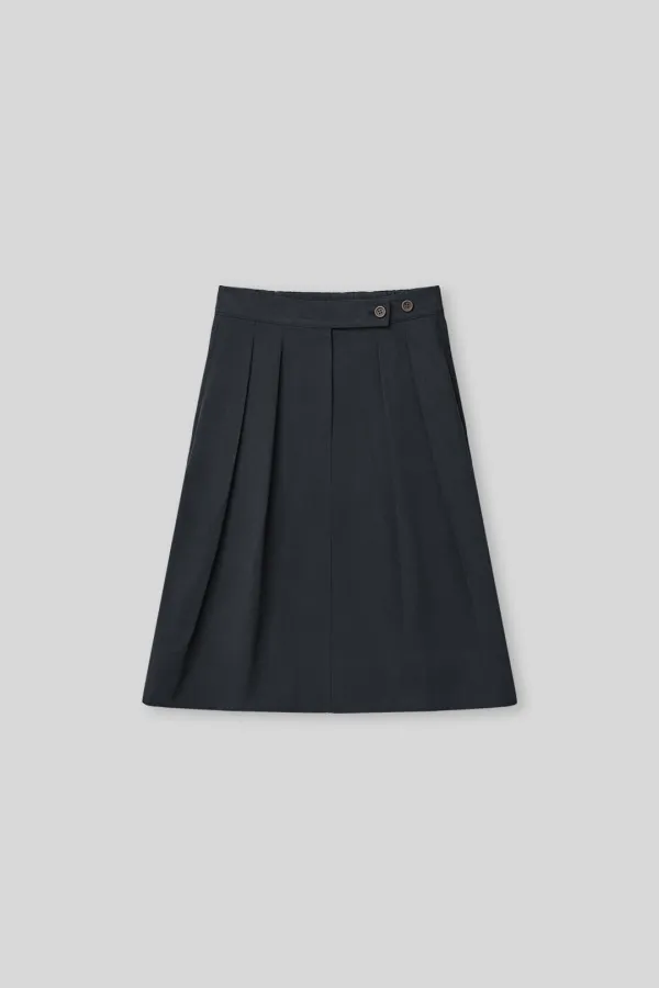 Muff peached cotton skirt (navy)