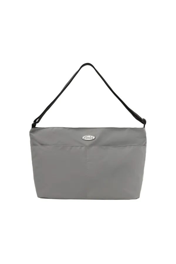 NYLON CROSSED BODY BAG-GRAY