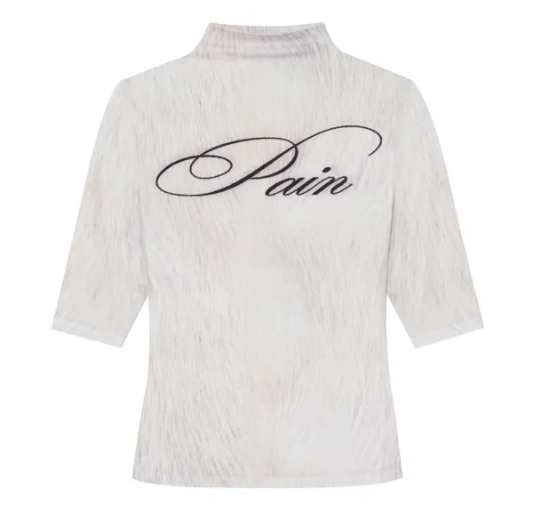 Pain mock neck top (Ivory)
