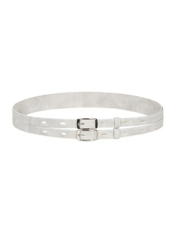 [3차 입고]Twin Buckle Belt (Stone Gray)