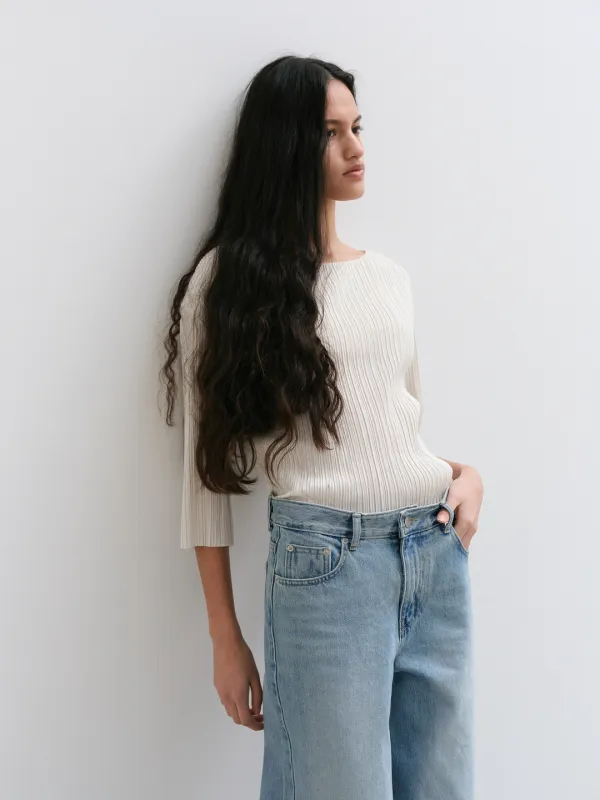 PLEATS ROUND TOP / CREAM