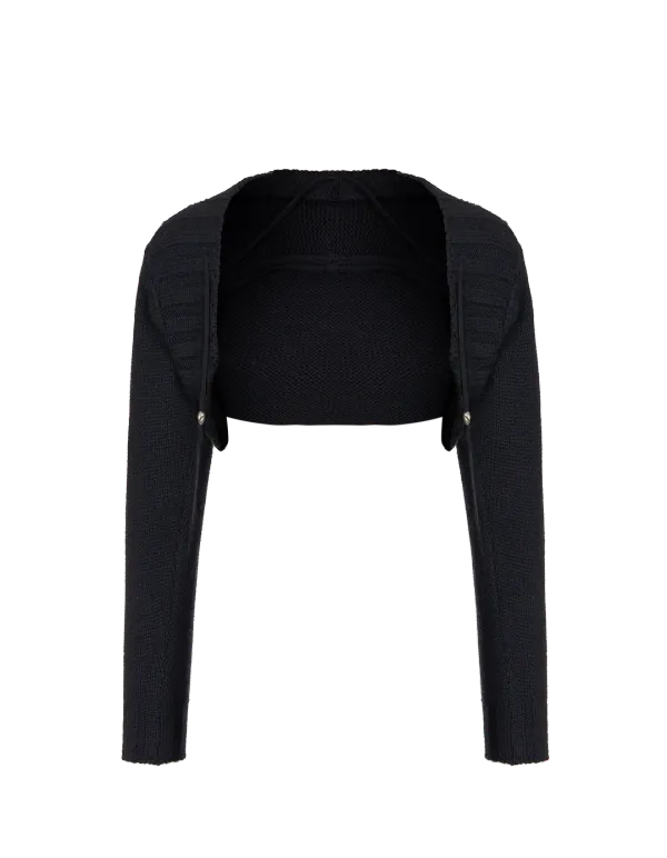 KNIT BOLERO JACKET_BLACK