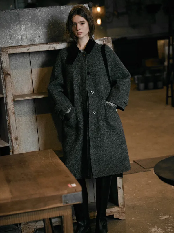 GRACIELA premium wool handmade coat_charcoal