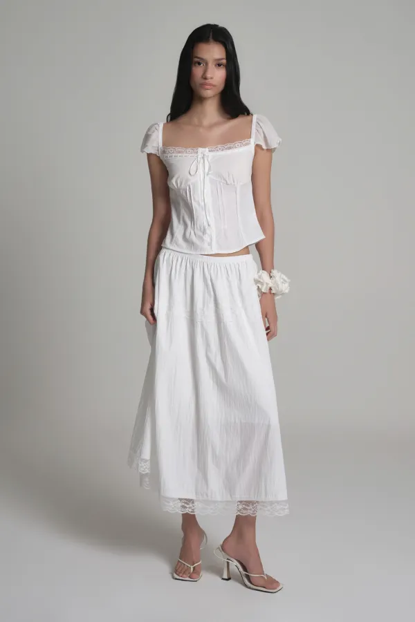Angel lace skirt, Ivory