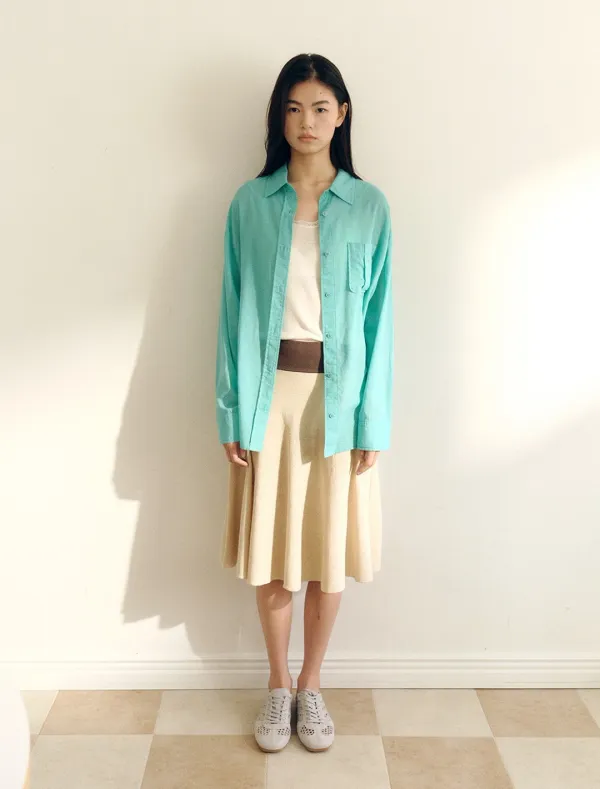 SOFT GAUZE ONE POCKET SHIRT [MINT]