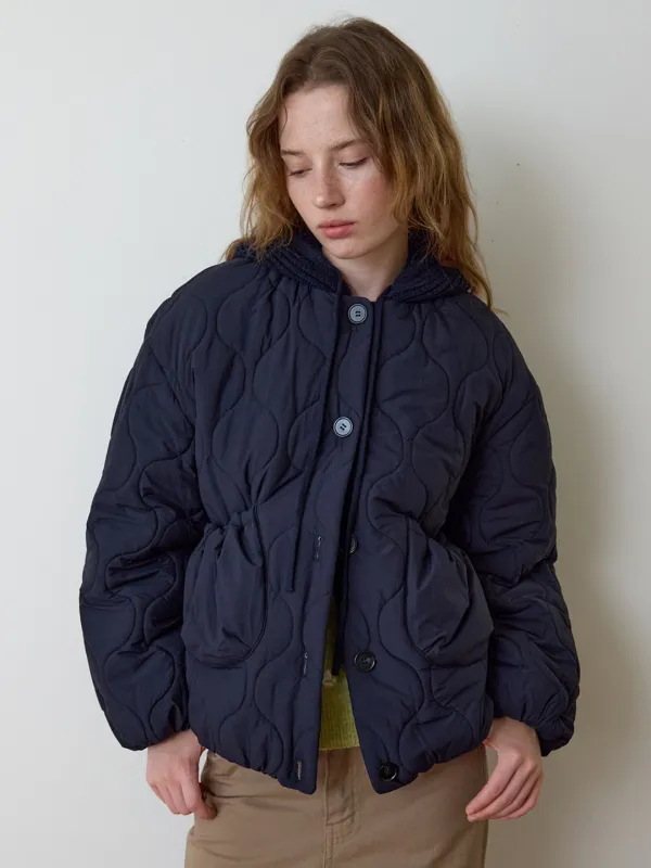 A BALACLAVA BALLOON PUFFER JUMPER_NAVY