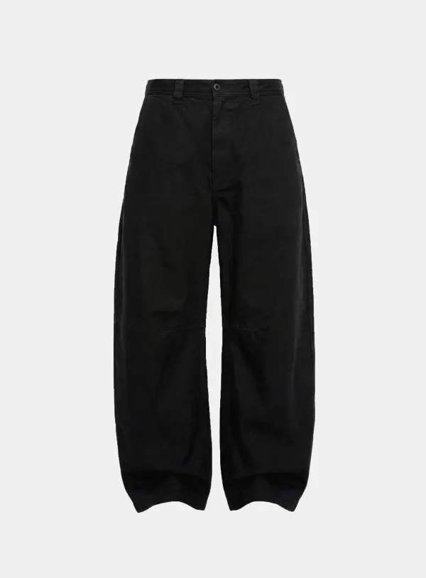 [w-pts26-003] Mystic Formal Curved Chino Pants - Black