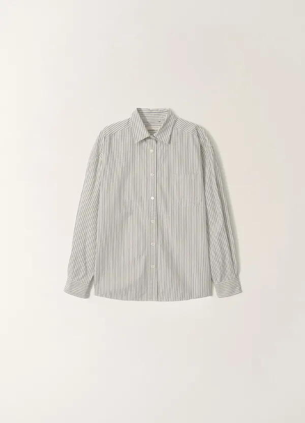 Monday cotton shirt (Gray stripe, W)