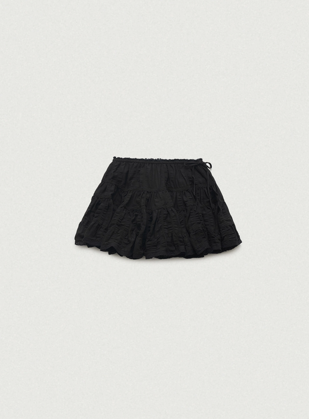Sway Frill Lace Skirt_Black