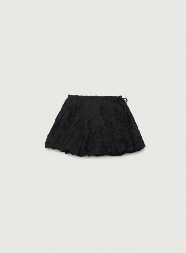 Sway Frill Lace Skirt_Black