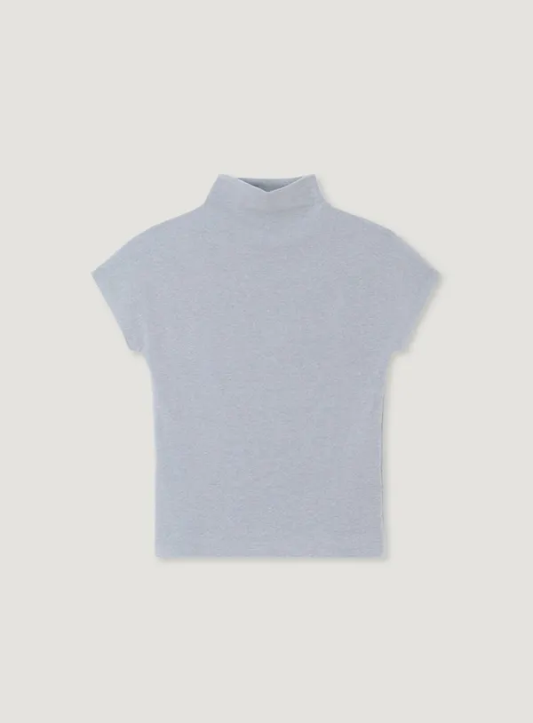 VELI COWL NECK TEE_SKY BLUE