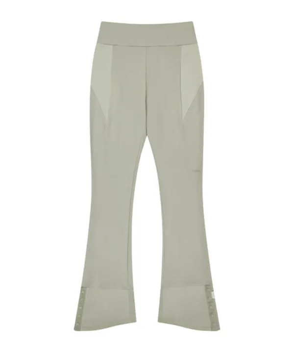 Button Slit Bootcut Pants / Mint Grey