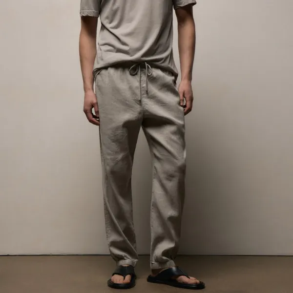 Stretch Linen Jogger - Fog Pigment