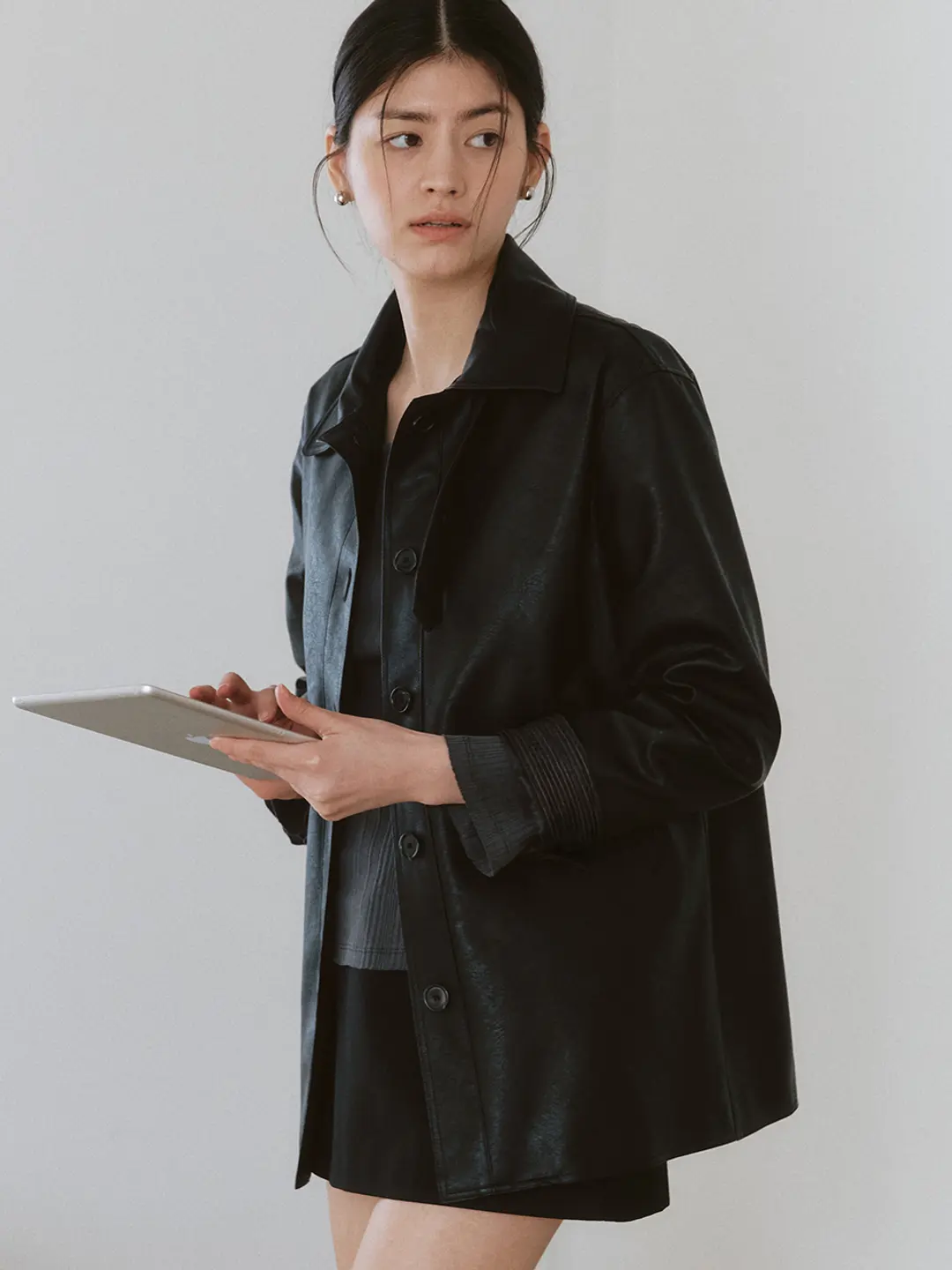 아워코모스 comos 1355 single leather jacket (black) 상품 이미지 2